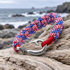 Stars & Stripes Cobra Braid Fish Hook Bracelet