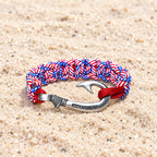 Stars & Stripes Cobra Braid Fish Hook Bracelet