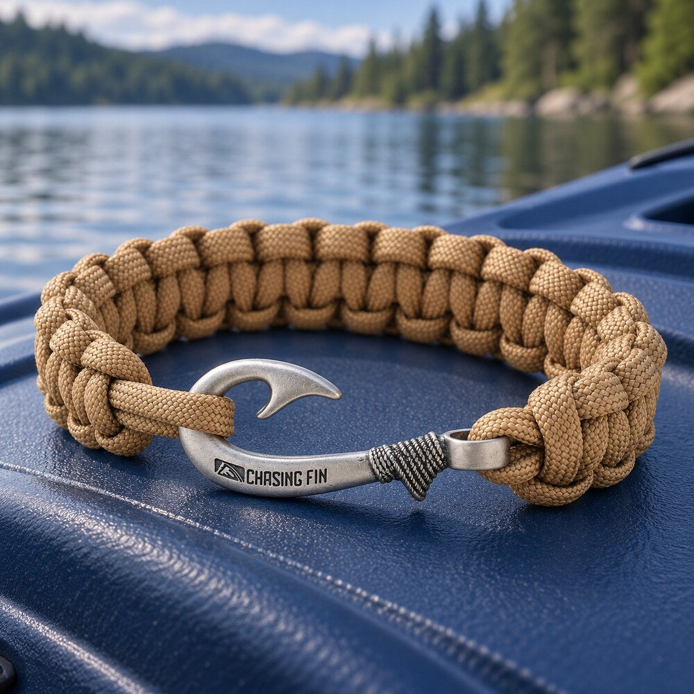 Tan Cobra Braid Fish Hook Bracelet