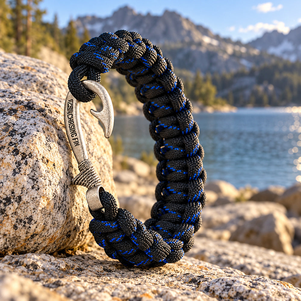 Law Enforcement Thin Blue Line Cobra Paracord Bracelet