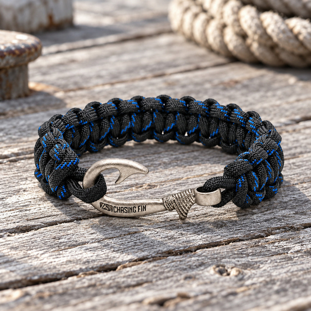 Law Enforcement Thin Blue Line Cobra Paracord Bracelet
