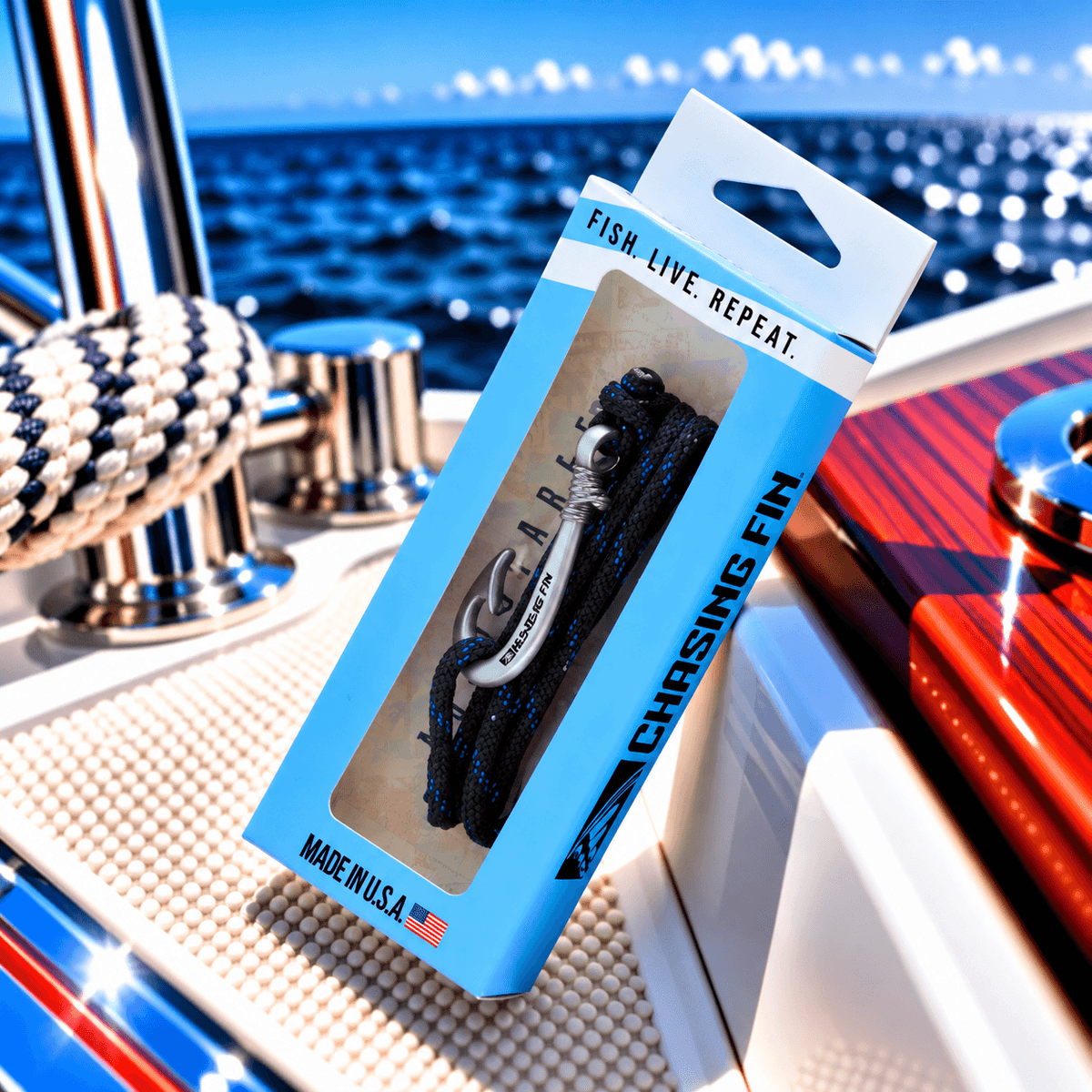 Thin Blue Line Fish Hook Bracelet | Anklet