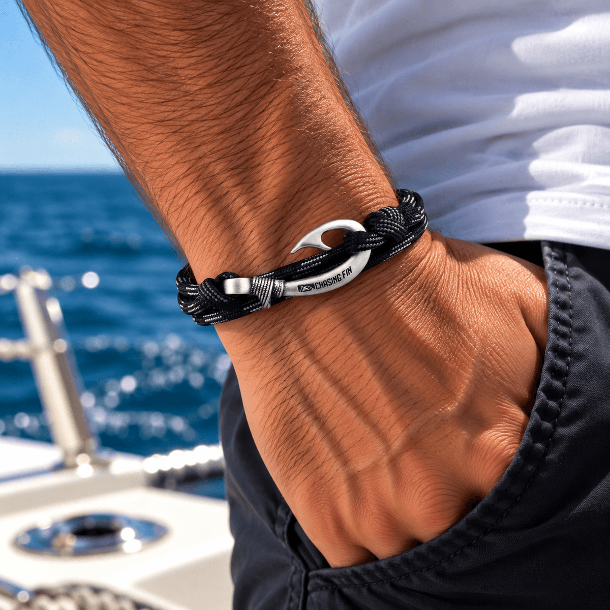 Touch of Gray Fish Hook Bracelet | Anklet