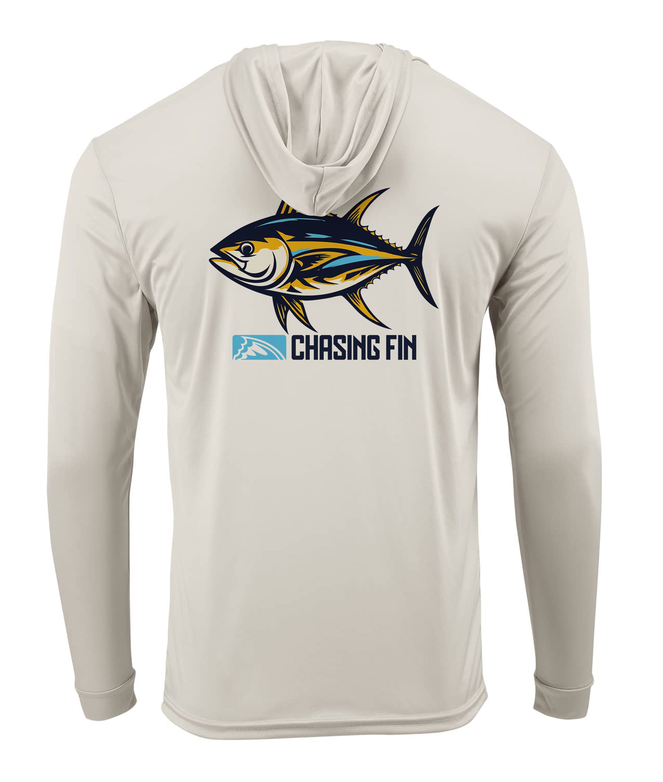 Tuna Tastic Performance Long Sleeve Shirt with Hoodie Blue - Chasing Fin New Edition
