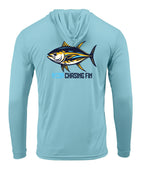 Tuna Tastic Performance Long Sleeve Shirt with Hoodie Blue - Chasing Fin New Edition
