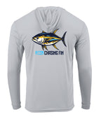 Tuna Tastic Performance Long Sleeve Shirt with Hoodie Blue - Chasing Fin New Edition
