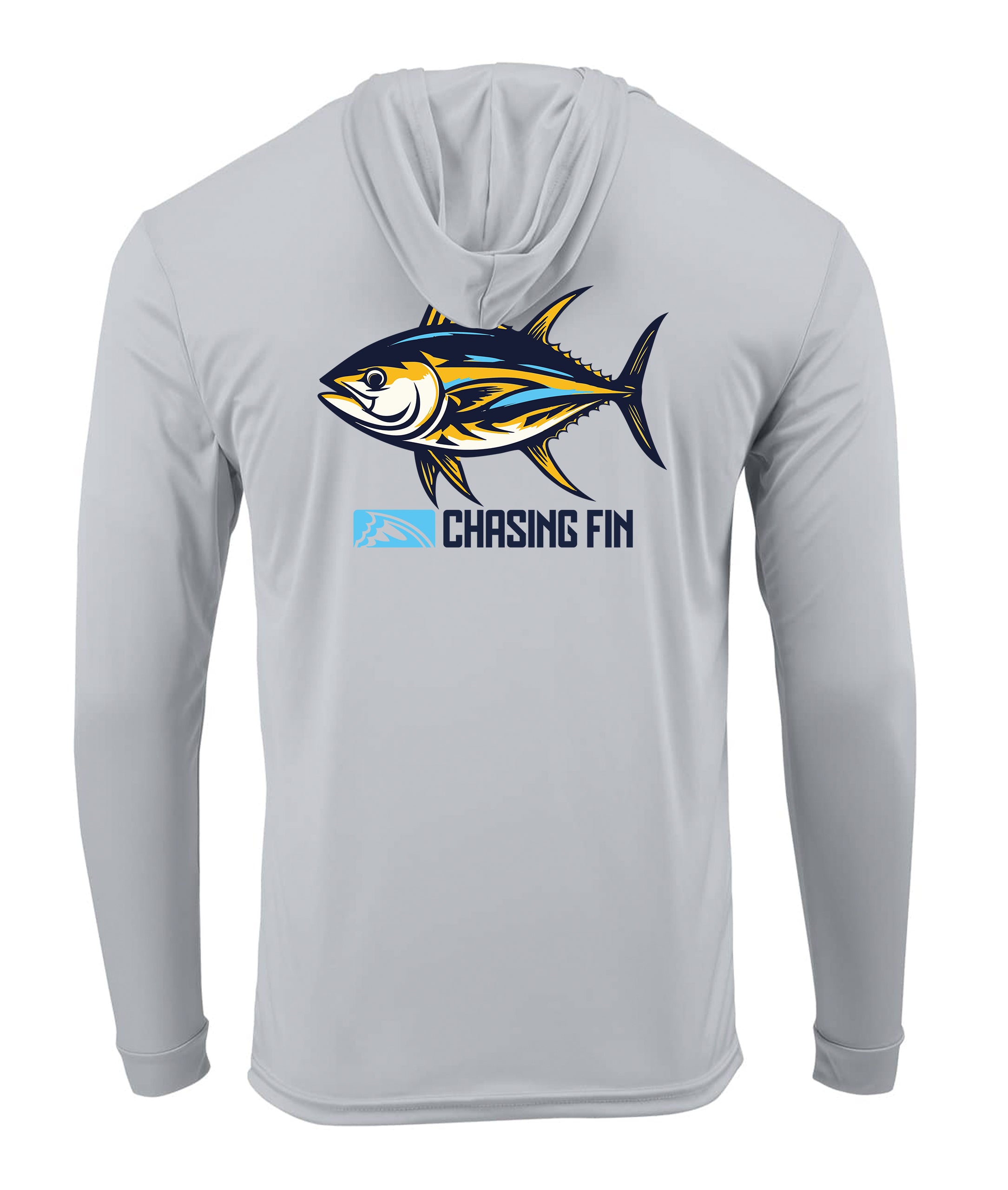 Tuna Tastic Performance Long Sleeve Shirt with Hoodie Blue - Chasing Fin New Edition
