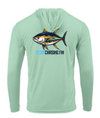 Tuna Tastic Performance Long Sleeve Shirt with Hoodie Blue - Chasing Fin New Edition
