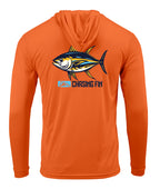 Tuna Tastic Performance Long Sleeve Shirt with Hoodie Blue - Chasing Fin New Edition
