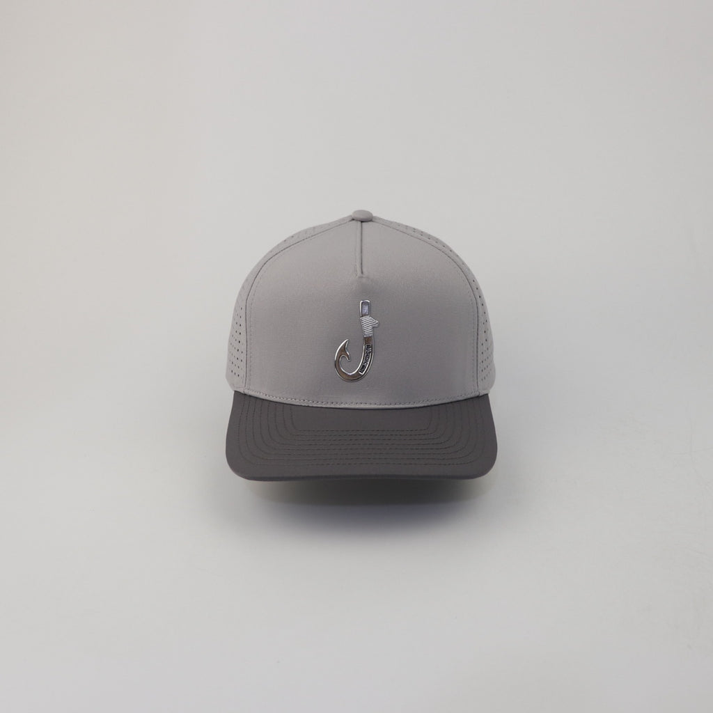 Grey Performance Patented 3D Fish Hook 5-Panel Hat