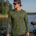 Woodland Exclusive Chasing Fin Fish Hook Pattern Performance Hoodie Collection
