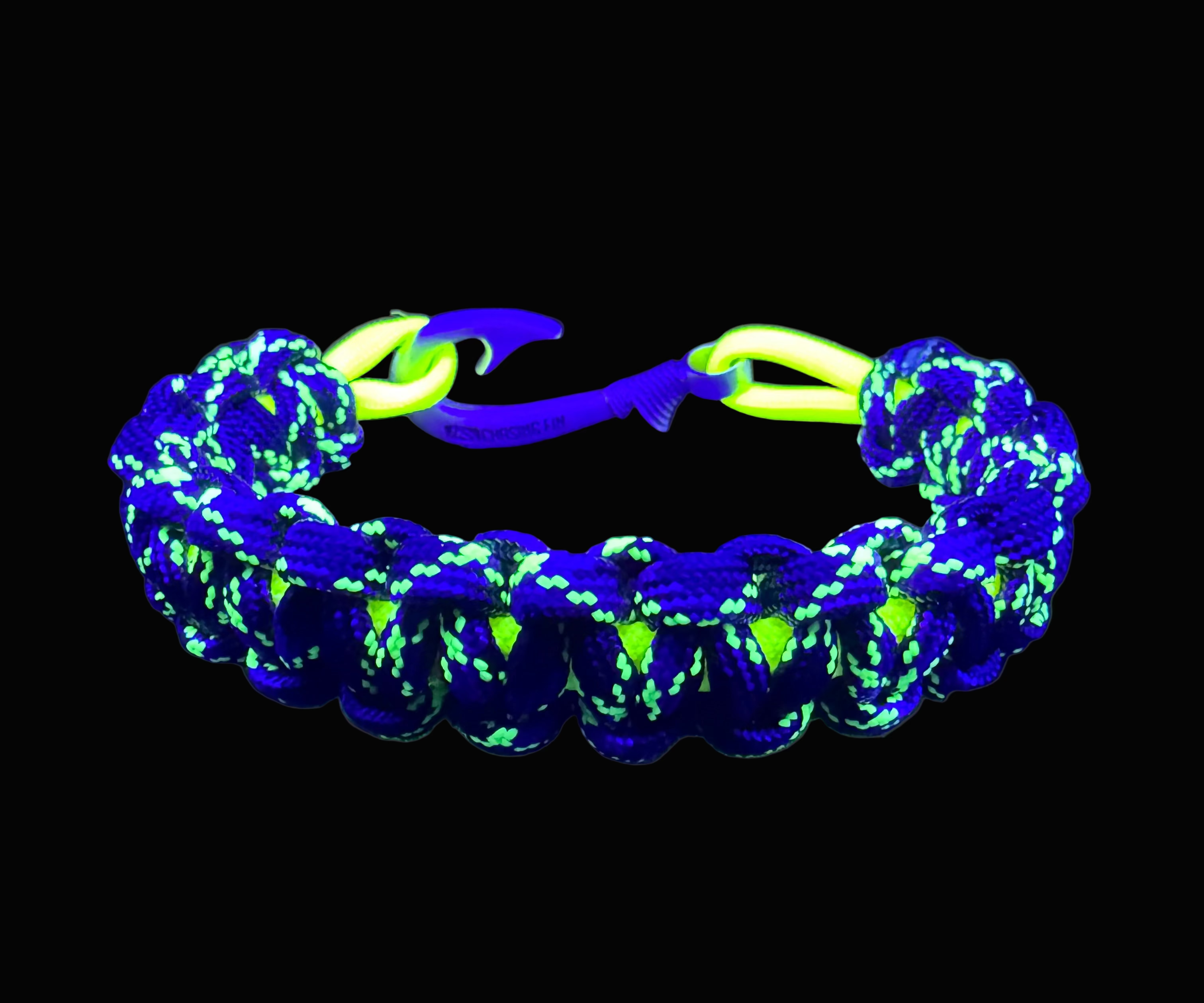 Yellowfin Fury Cobra Braid Fish Hook Bracelet- Glow in the Dark

