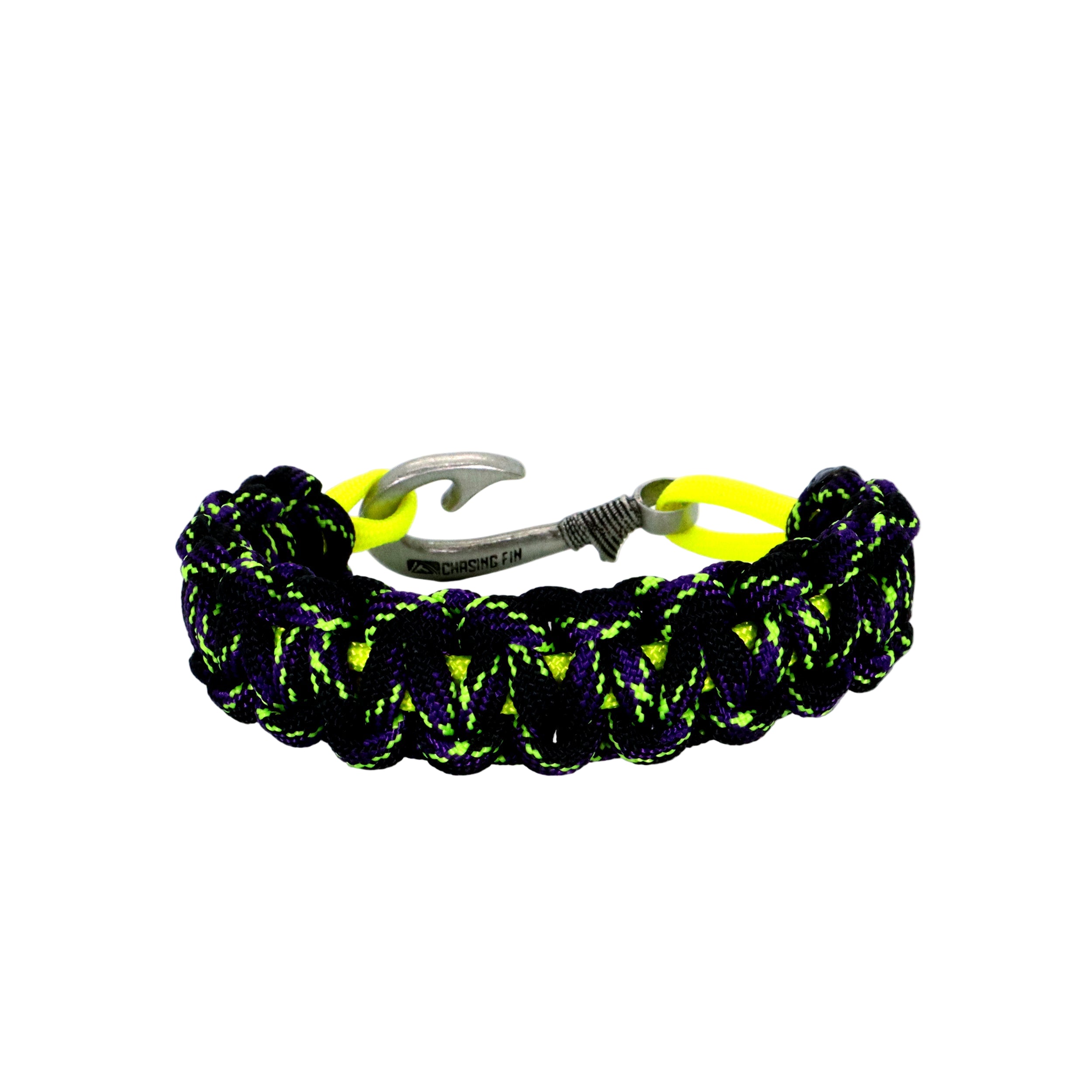 Yellowfin Fury Cobra Braid Fish Hook Bracelet- Glow in the Dark
