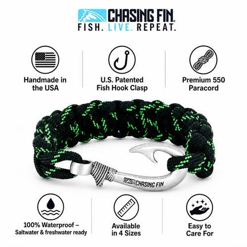 Armed Forces Cobra Braid Fish Hook Bracelet-Glow in the DARK