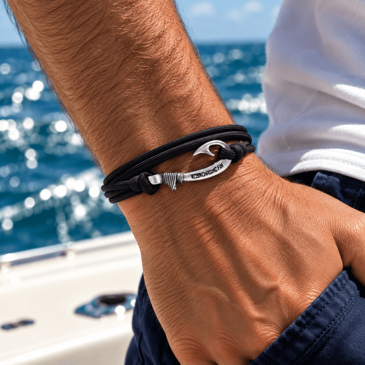 Black Fish Hook Bracelet | Anklet