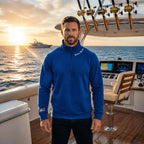 Bass Boss - Fleece 1/4-Zip Pullover Sweatshirt | Unisex Cotton Blend Quarter Zip - Chasing Fin New Collection