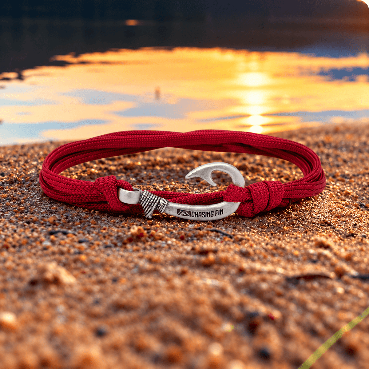 Burgundy Fish Hook Bracelet | Anklet