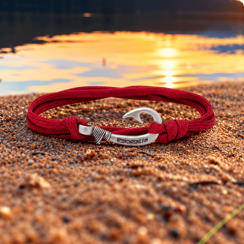 Burgundy Fish Hook Bracelet | Anklet