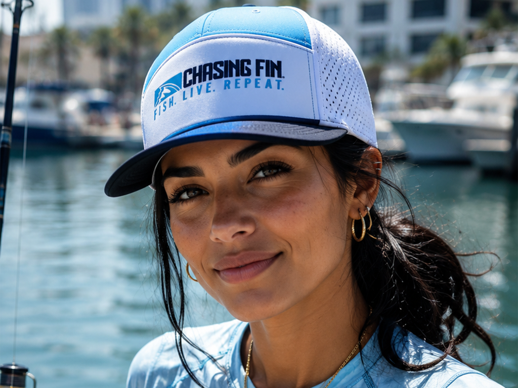 Chasing Fin Performance 5-Panel Hat with Silicone Logo