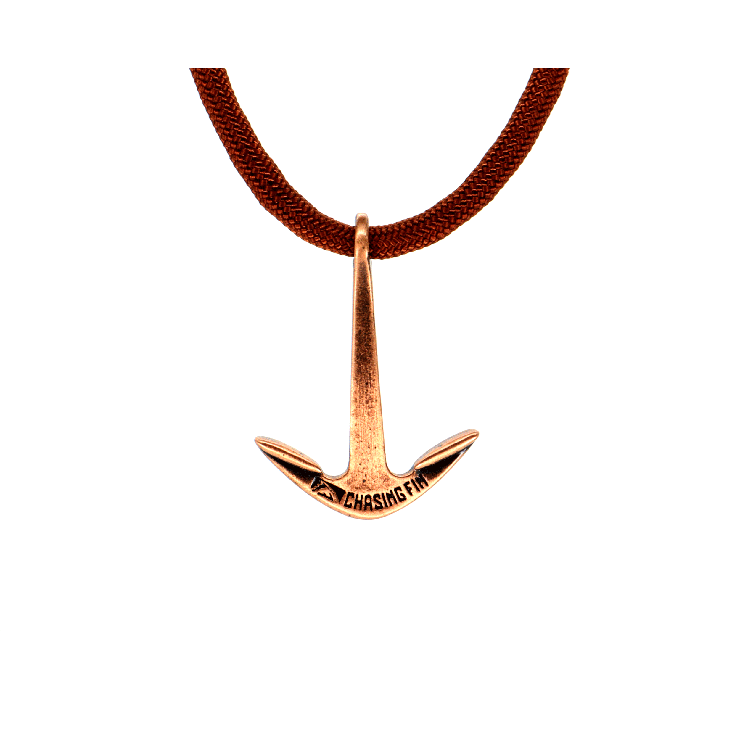 Limited Edition Rust Paracord Necklace and Cobra Bracelet with Chasing Fin Anchor