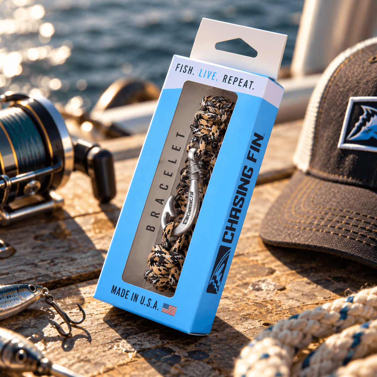 Desert Storm Cobra Braid Fish Hook Bracelet