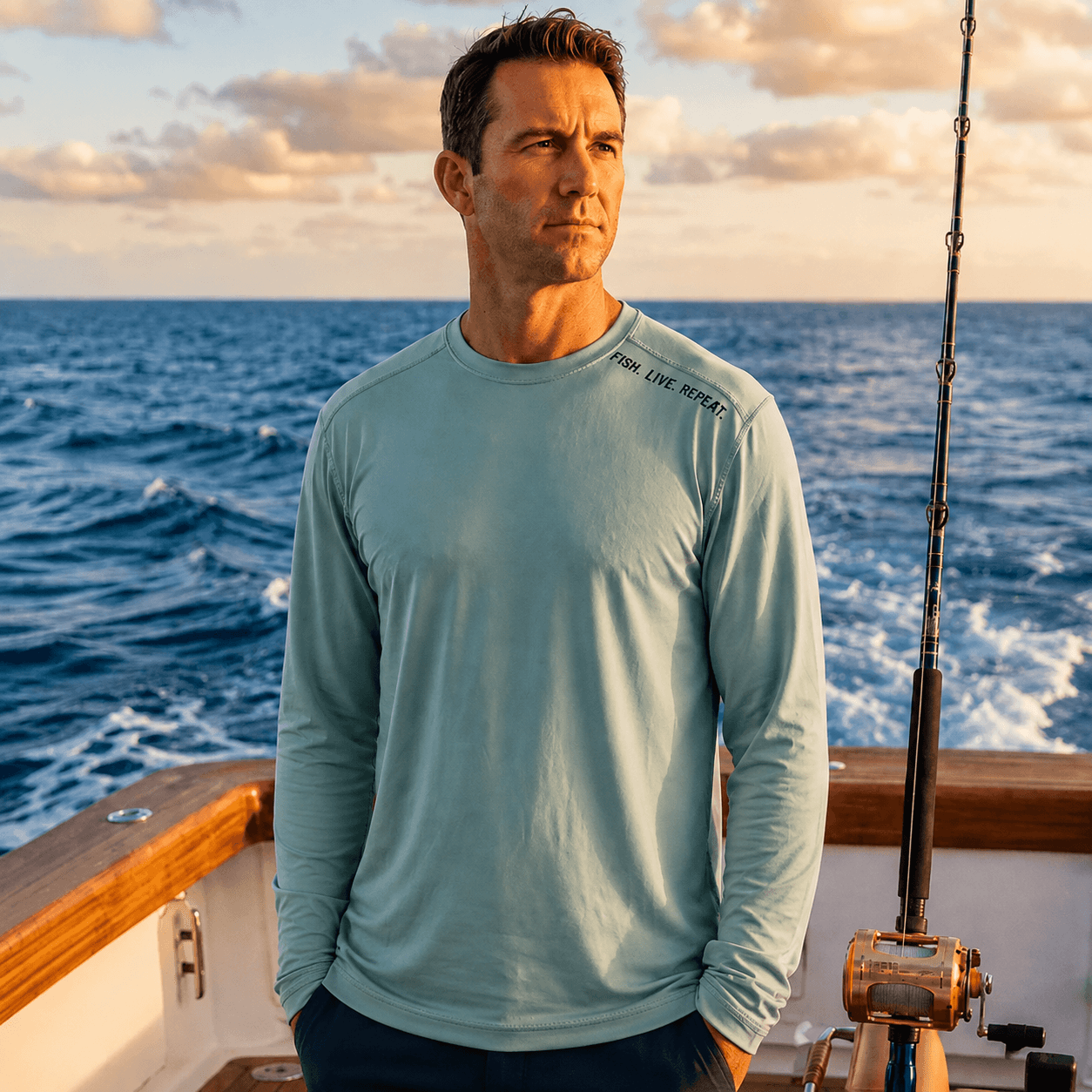 Fish Live Repeat - Long Sleeve Midweight Shirt - Chasing Fin New Collection