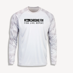 ProFin Camo FISH LIVE REPEAT Performance Long Sleeve Shirt White
