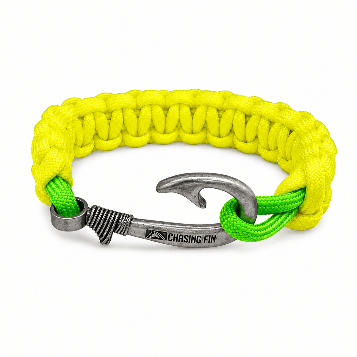 Frogs for Hogs Cobra Braid Fish Hook Bracelet -Glow in the Dark