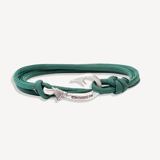 Hunter Green Fish Hook Bracelet