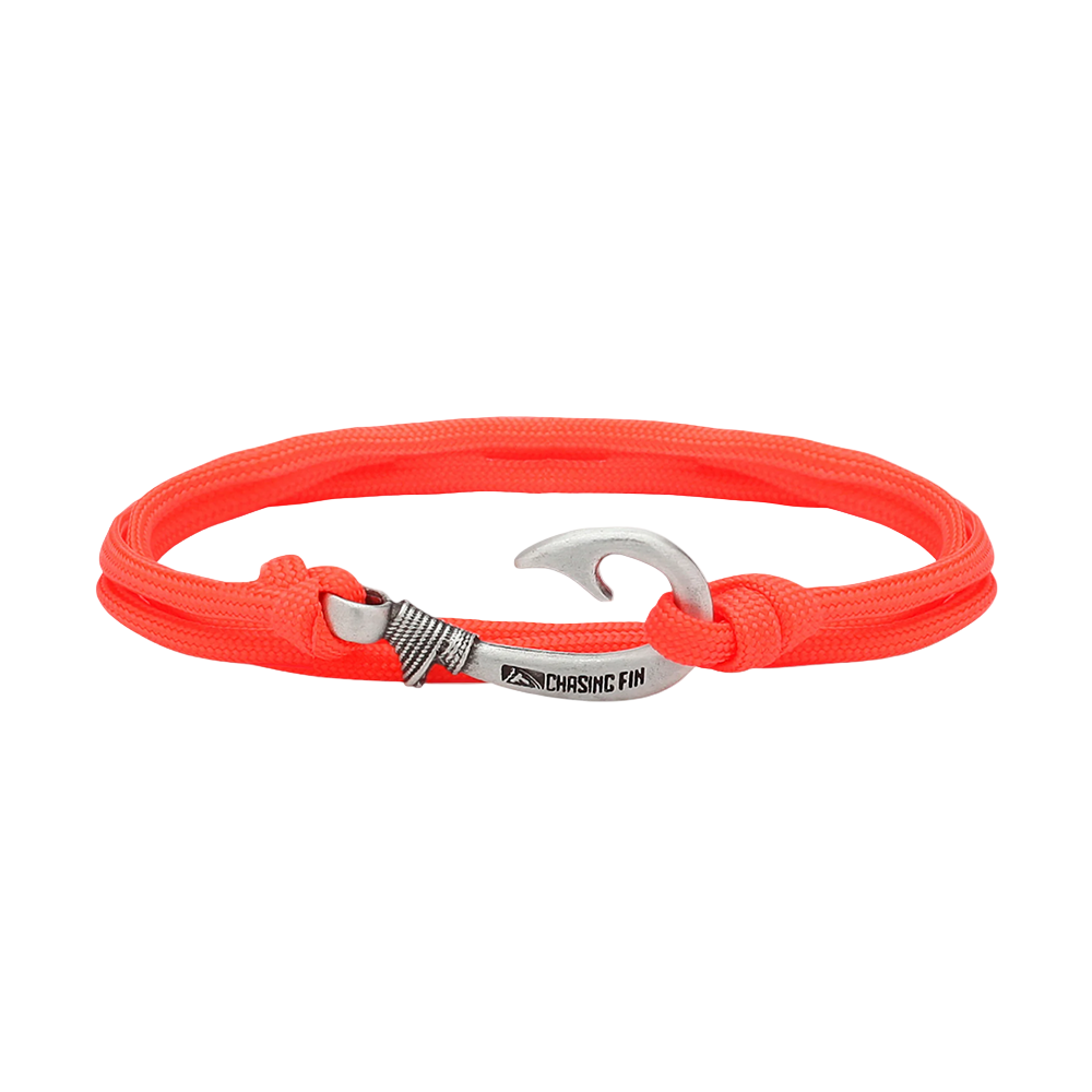 Neon Orange Fish Hook Bracelet | Anklet