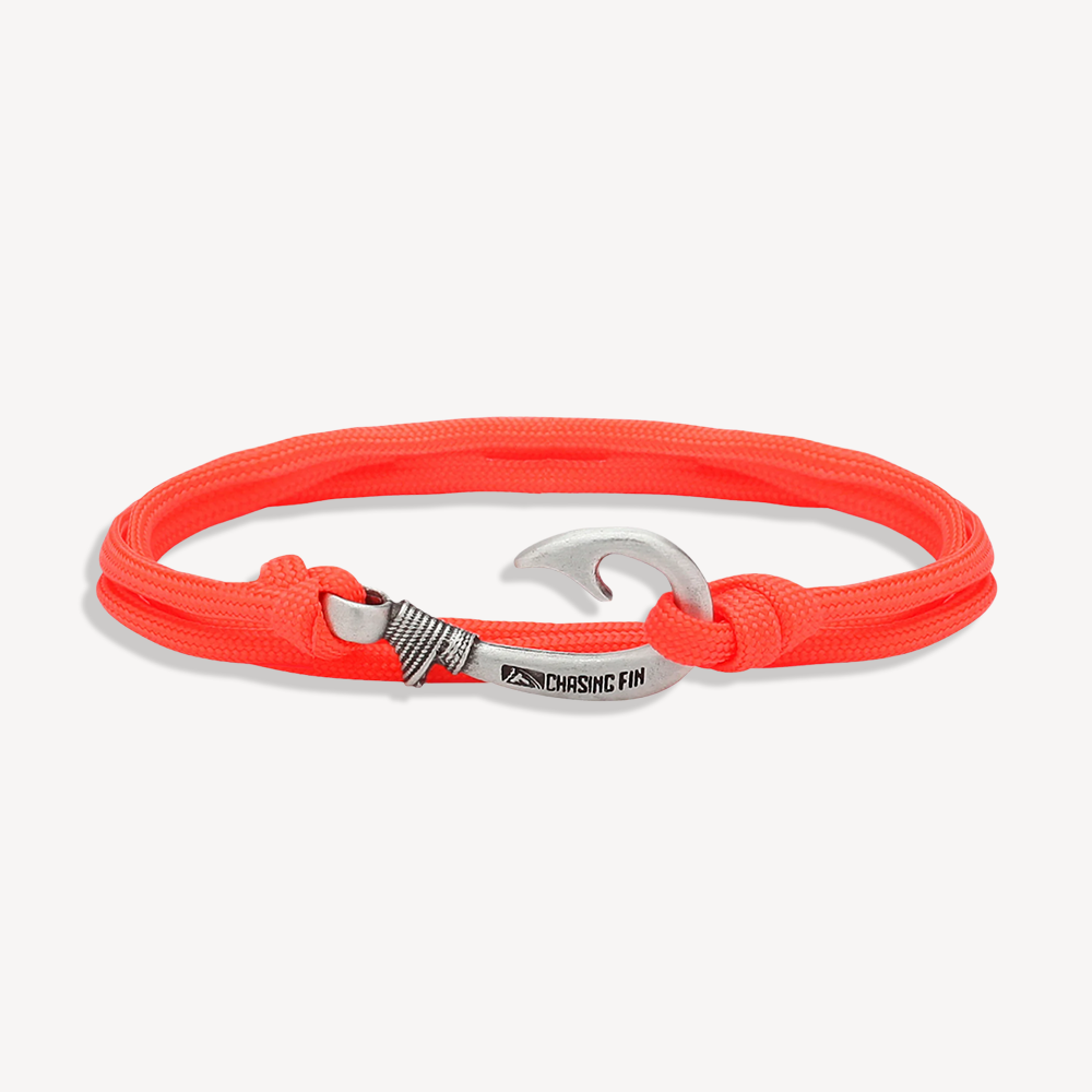 Neon Orange Fish Hook Bracelet
