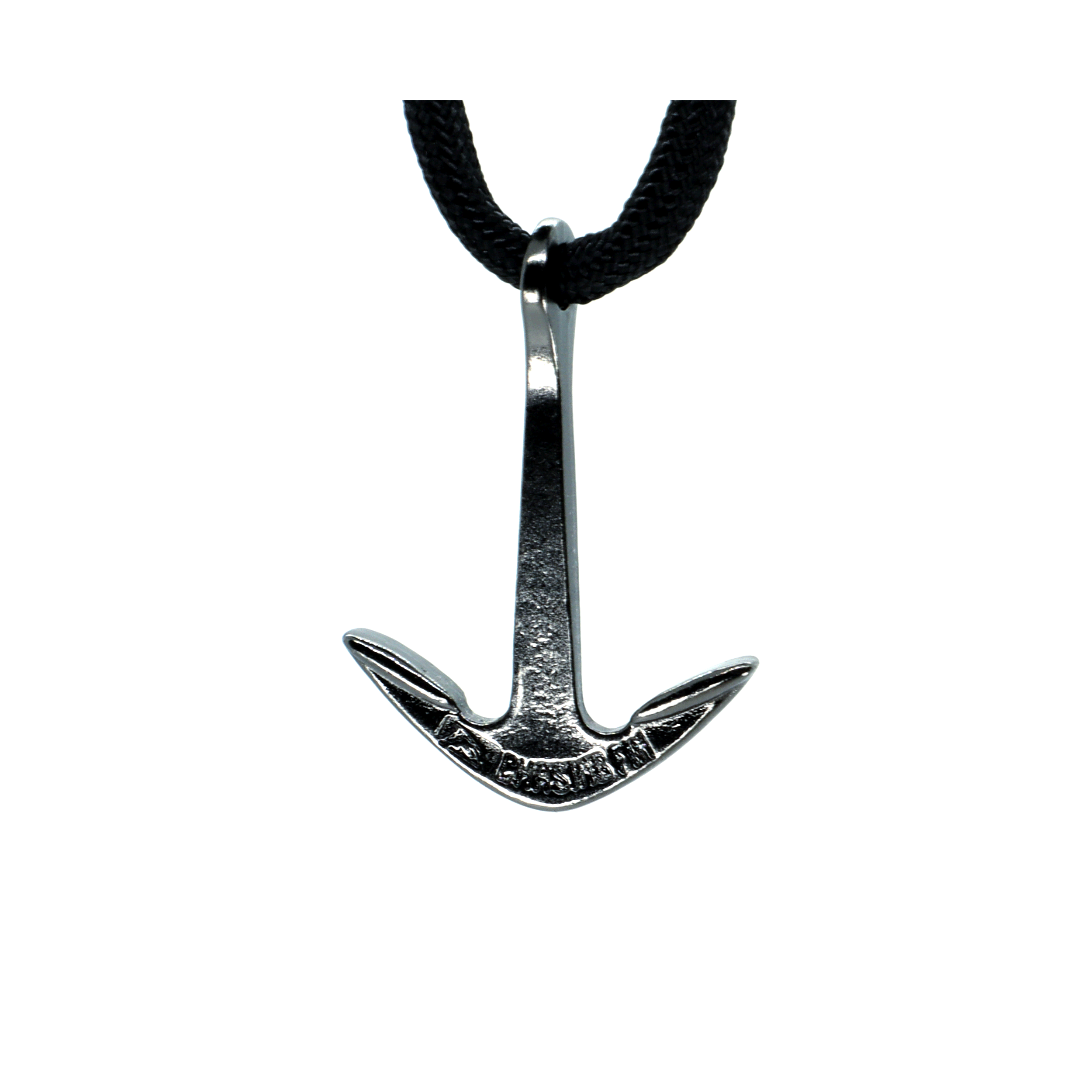 Limited Edition Black Paracord Necklace and Cobra Bracelet with Chasing Fin Anchor