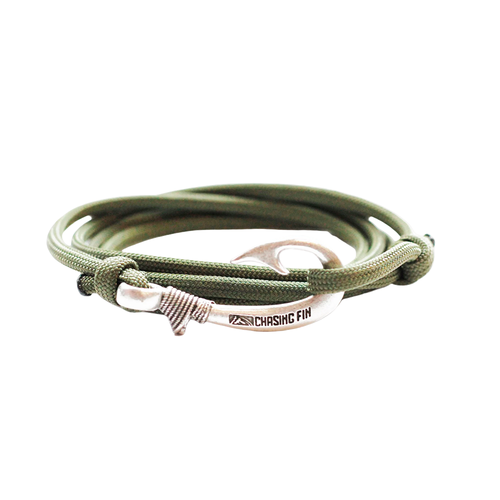 Olive Drab Fish Hook Bracelet | Anklet