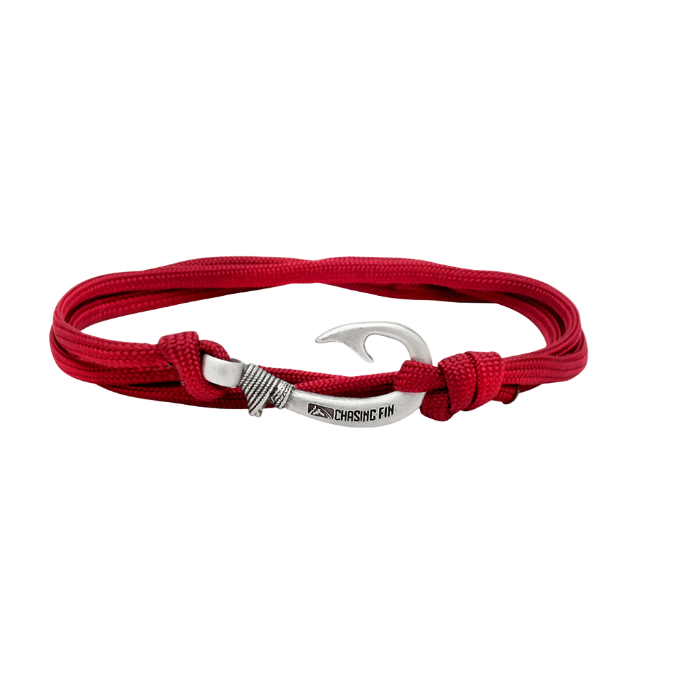 Burgundy Fish Hook Bracelet | Anklet
