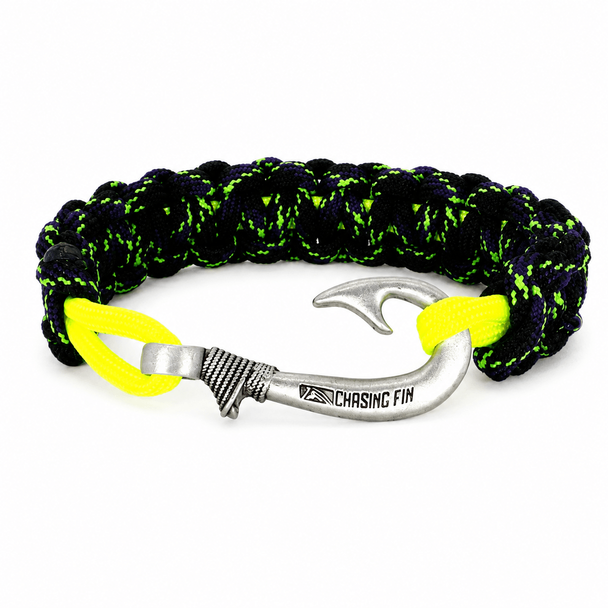 Yellowfin Fury Cobra Braid Fish Hook Bracelet- Glow in the Dark