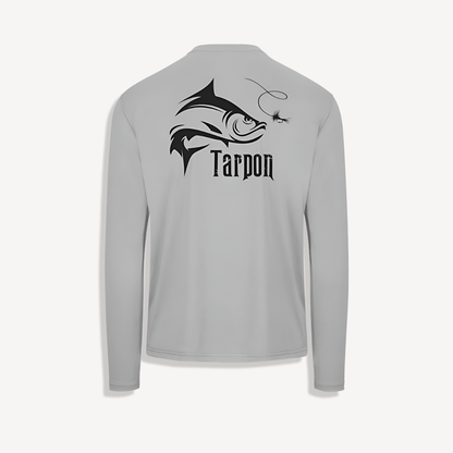 Tarpon on the Fly Performance Shirt (Light Gray)---COMING SOON!