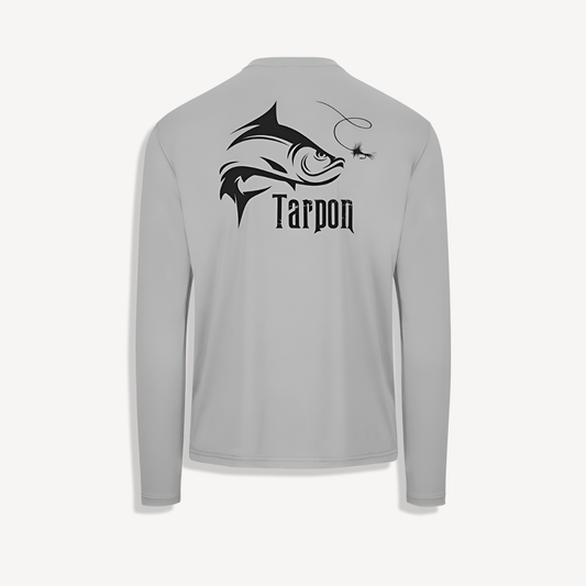 Tarpon on the Fly Performance Shirt (Light Gray)---COMING SOON!