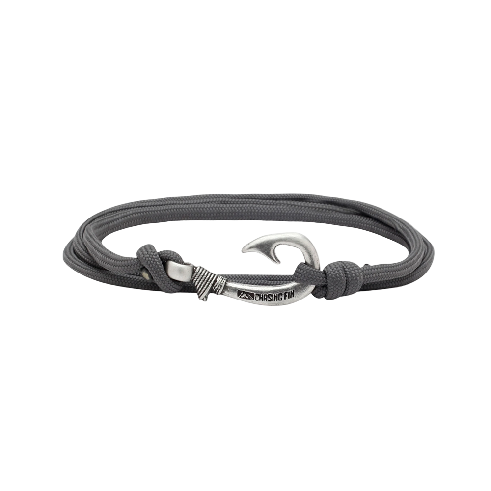Charcoal Gray Fish Hook Bracelet | Anklet