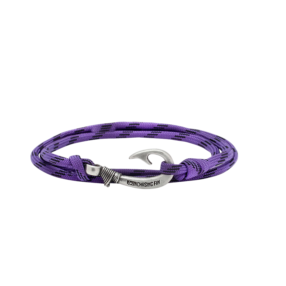 Purple Camo Fish Hook Bracelet | Anklet