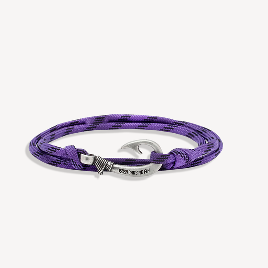 Purple Camo Fish Hook Bracelet