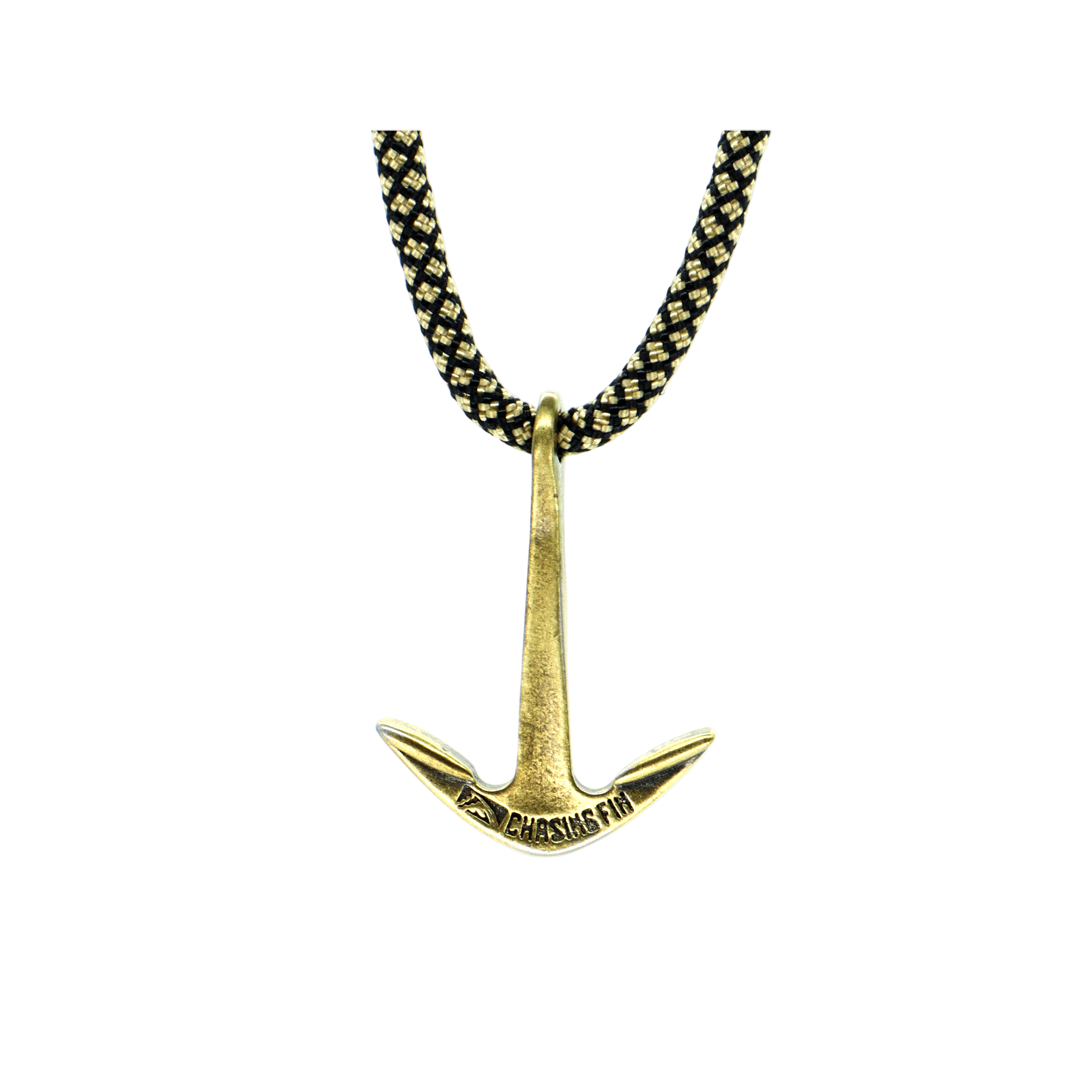 Limited Edition Gold & Diamond Paracord Necklace and Cobra Bracelet with Chasing Fin Anchor