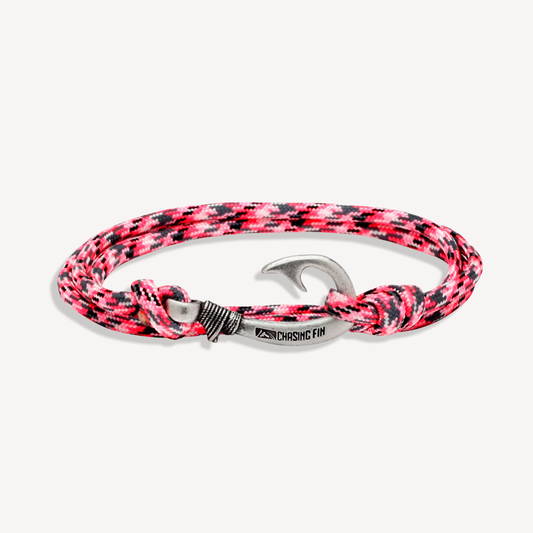 Pink Camo Fish Hook Bracelet