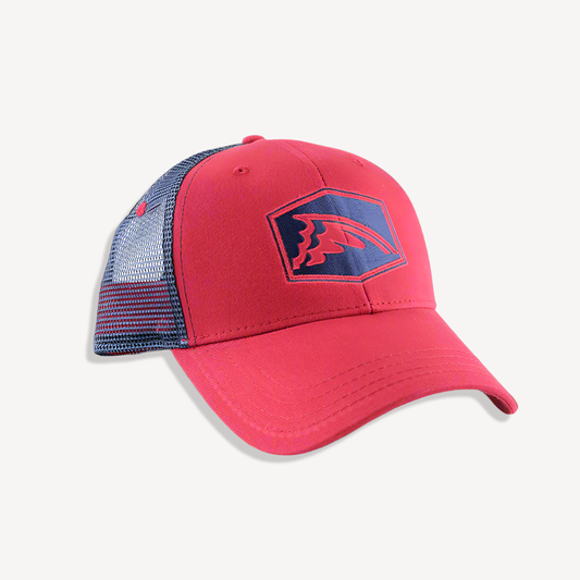 Navy & Red Mesh Trucker Hat