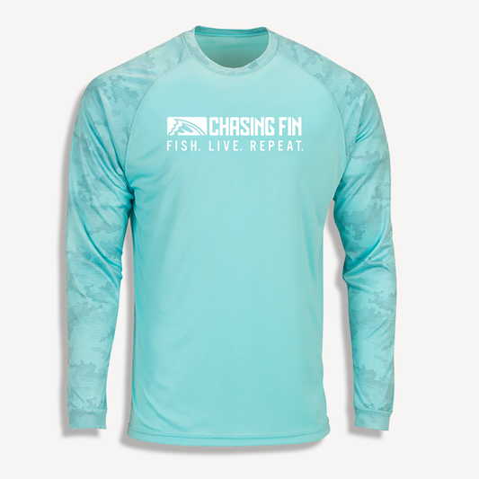 ProFin Camo Performance Shirt (Aqua)---COMING SOON