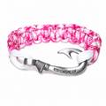 Cancer Awareness Cobra Braid Fish Hook Bracelet
