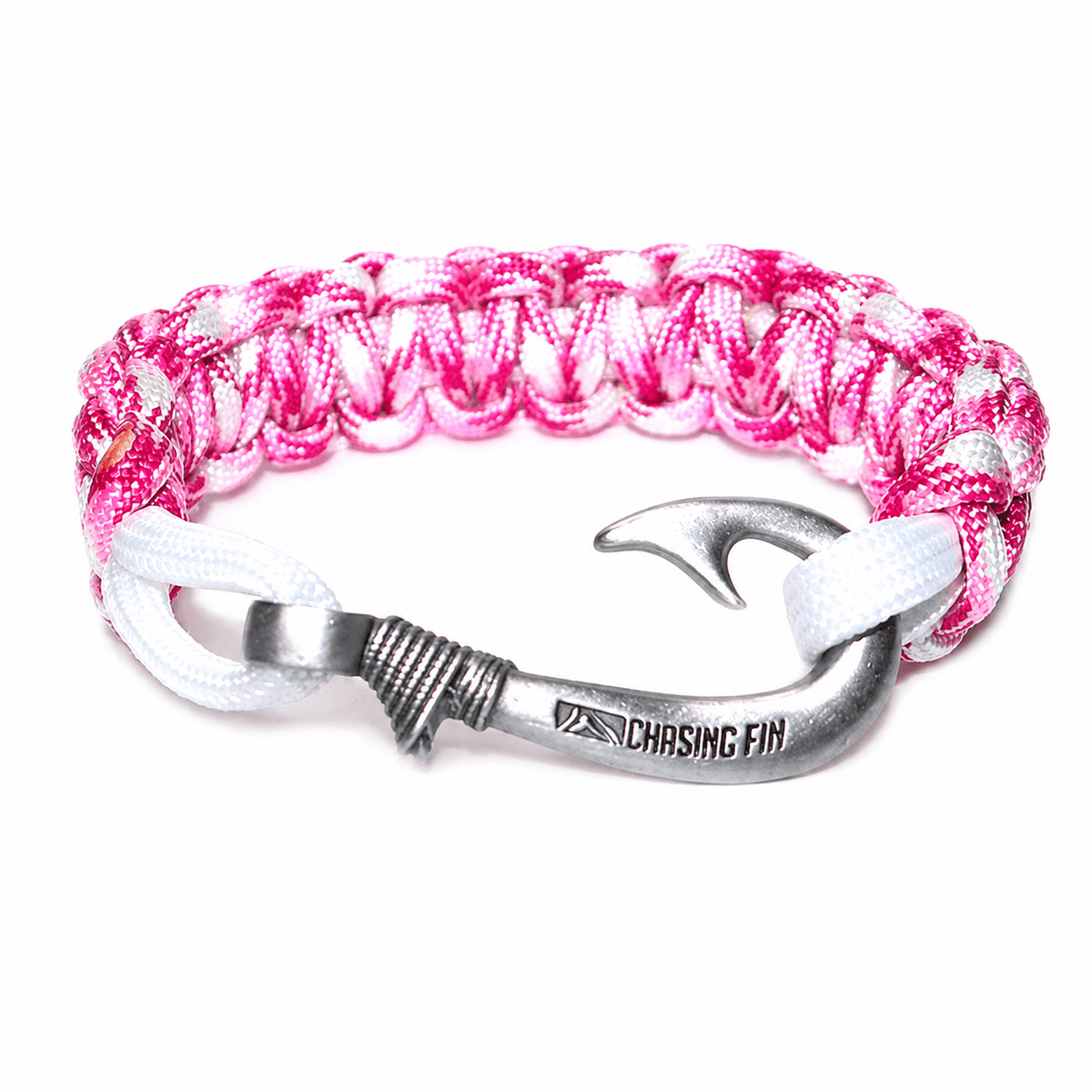 Cancer Awareness Cobra Braid Fish Hook Bracelet