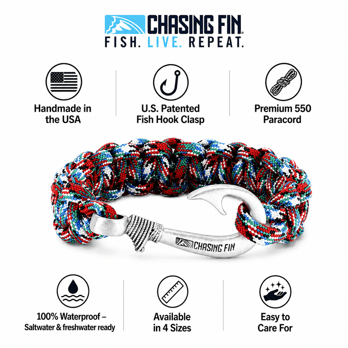 Afghan Veteran Cobra Braid Fish Hook Bracelet