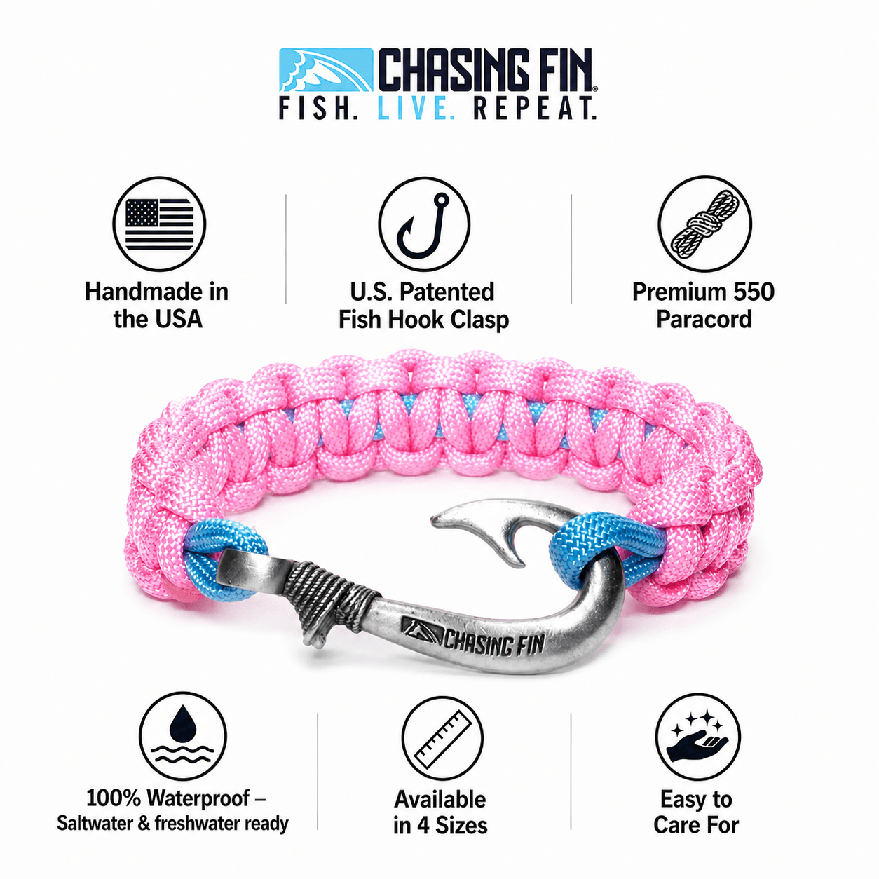 Beachy Bling Cobra Braid Fish Hook Bracelet