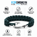 Hunter Green Cobra Braid Fish Hook Bracelet