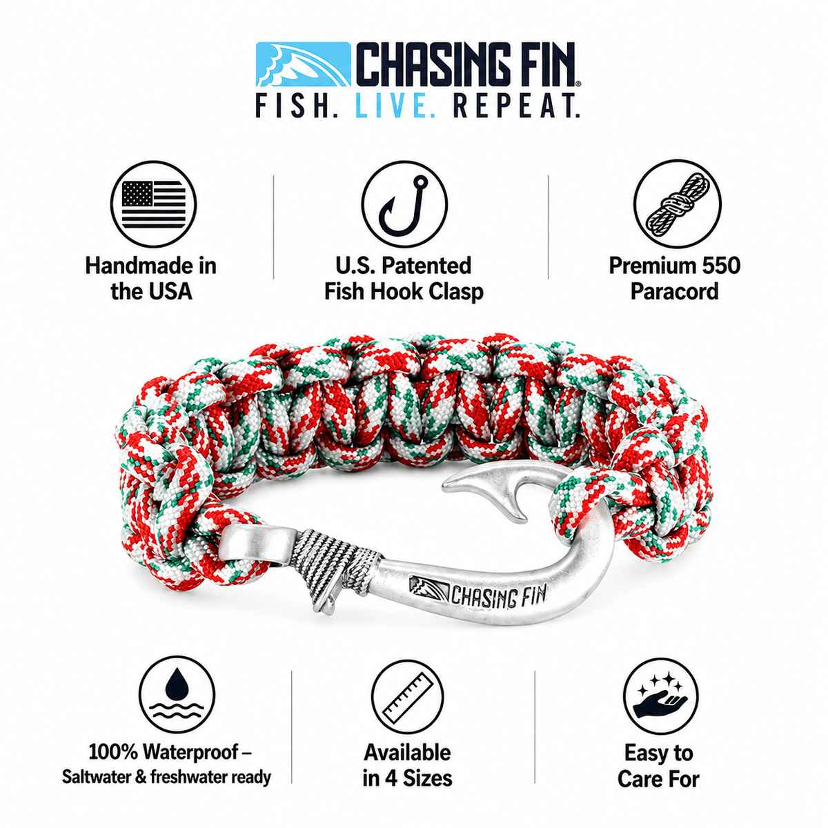 Iraqi Veteran Cobra Braid Fish Hook Bracelet